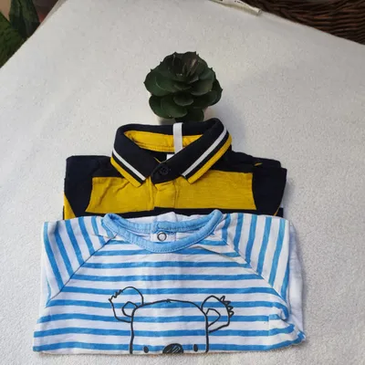 Lot de un t-shirt et un polo longues manches garçon - Taille 1 mois - Orchestra